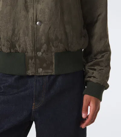 Dries Van Noten Khaki Pattern Bomber Jacket In Brown