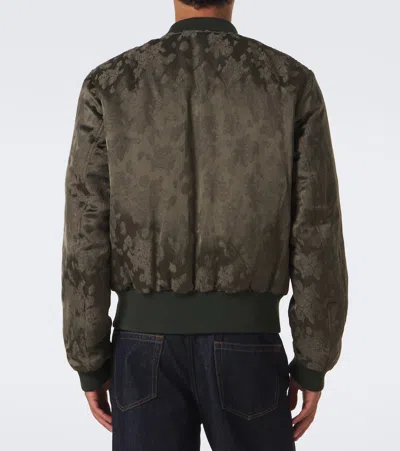 Dries Van Noten Khaki Pattern Bomber Jacket In Brown