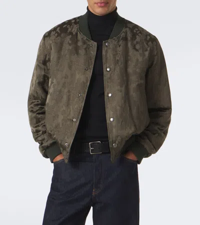 Dries Van Noten Khaki Pattern Bomber Jacket In Brown