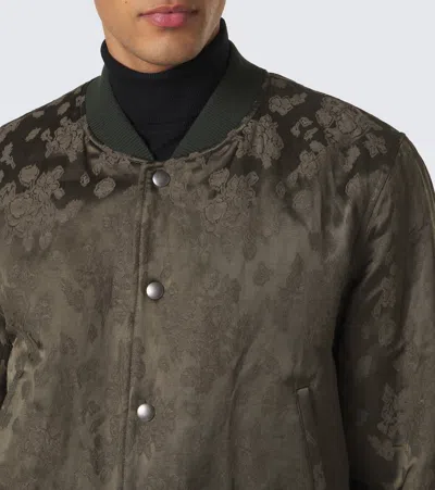 Dries Van Noten Khaki Pattern Bomber Jacket In Brown