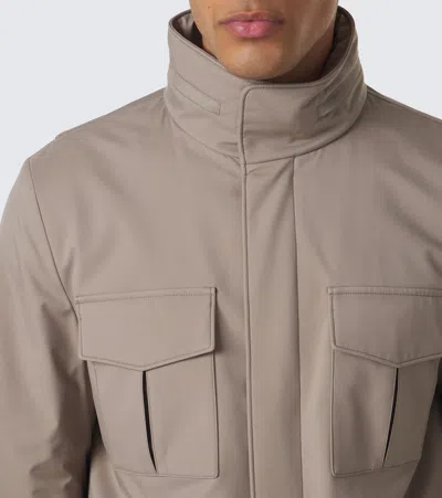 Agnona Technical Field Jacket In Grey