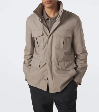 Agnona Technical Field Jacket In Grey