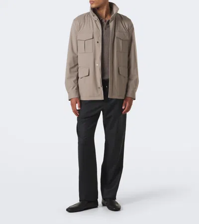 Agnona Technical Field Jacket In Grey