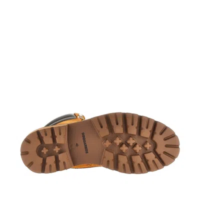 Dsquared2 D2 Monogram Ankle Boots In Brown