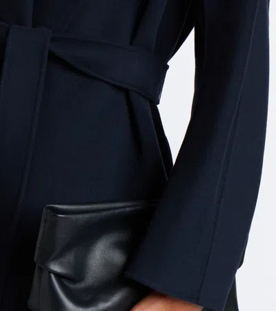 S Max Mara Virgin Wool Wrap Coat In Multi