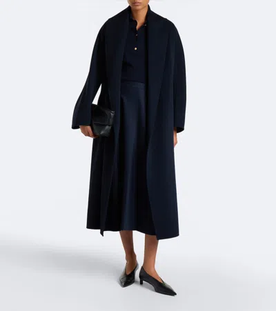 S Max Mara Virgin Wool Wrap Coat In Multi