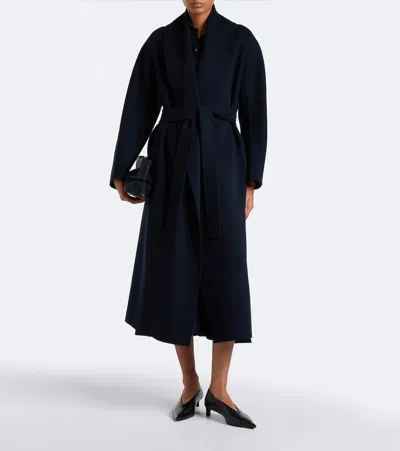 S Max Mara Virgin Wool Wrap Coat In Multi