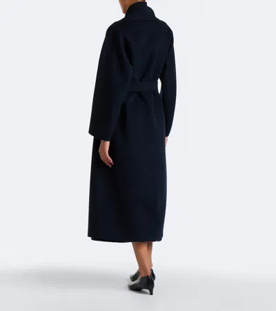 S Max Mara Virgin Wool Wrap Coat In Multi