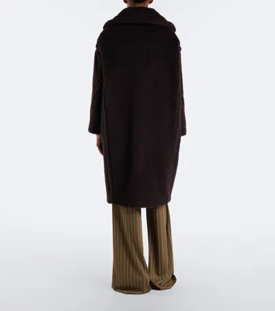 Max Mara Teddy Bear Alpaca Wool Oversized Coat In Brown