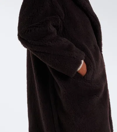 Max Mara Teddy Bear Alpaca Wool Oversized Coat In Brown