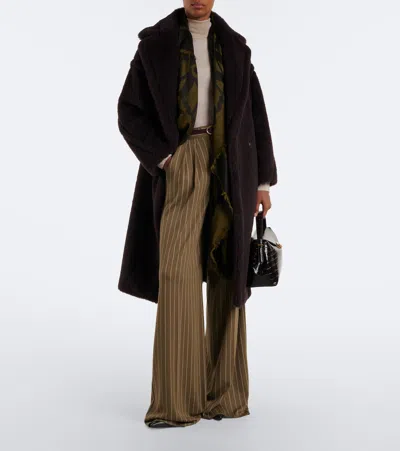 Max Mara Teddy Bear Alpaca Wool Oversized Coat In Brown