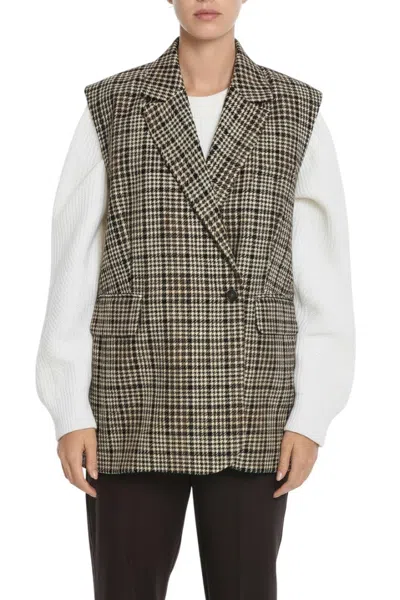 Herskind Houndstooth Double-breasted Waistcoat In Multi