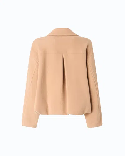 Pinko Double-breasted Cropped Coat In Neutral