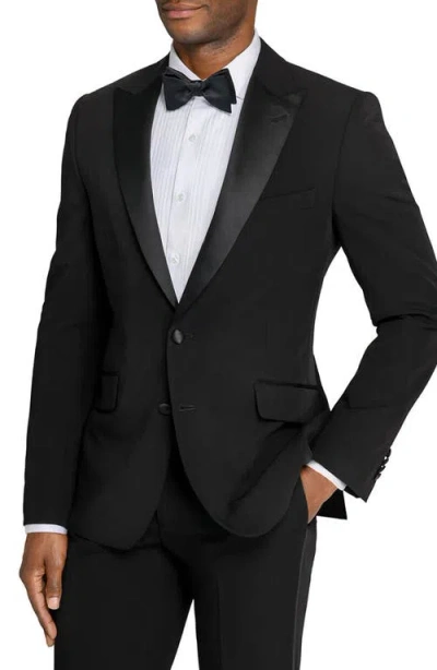 Construct Peak Lapel Tuxedo Jacket In Black