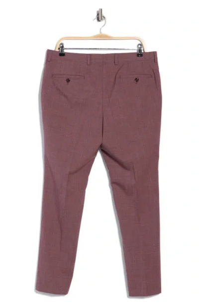 Original Penguin Microcheck Wool Blend Suit Pants In Burgundy