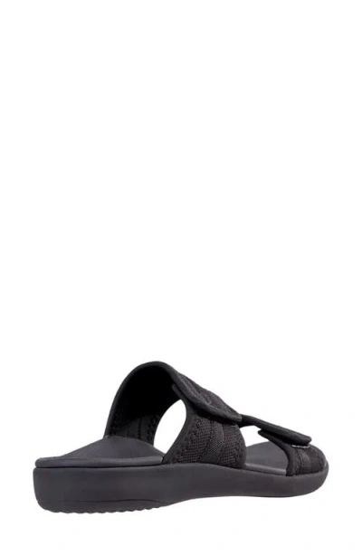 Revitalign Elevate Double Strap Slide Sandal In Black