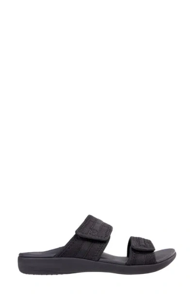 Revitalign Elevate Double Strap Slide Sandal In Black