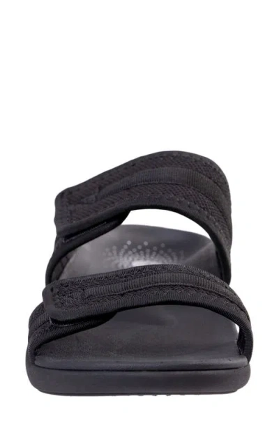 Revitalign Elevate Double Strap Slide Sandal In Black
