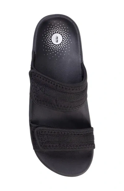 Revitalign Elevate Double Strap Slide Sandal In Black