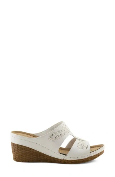 Flexus By Spring Step Wedge Sandal In White
