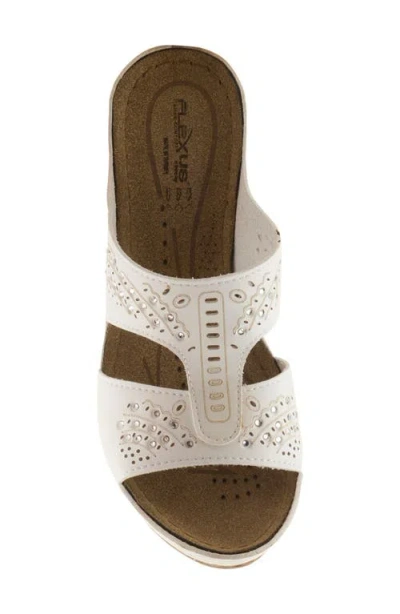 Flexus By Spring Step Wedge Sandal In White