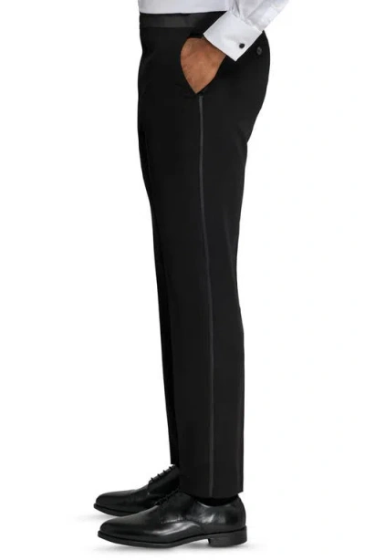 Construct Stretch Tuxedo Pants In Black
