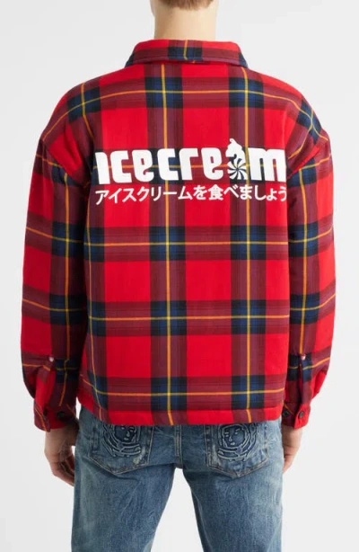 Icecream Buffalo Shacket In Red