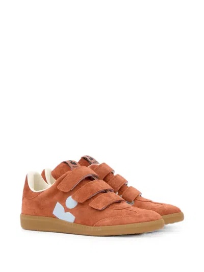 Isabel Marant Beth Calfskin Suede Low-top Sneakers In Orange