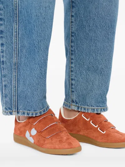 Isabel Marant Beth Calfskin Suede Low-top Sneakers In Orange
