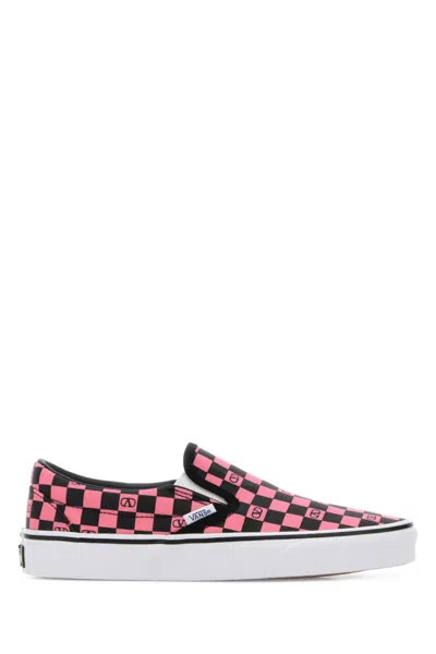 Valentino Garavani  Garavani And Vans Fabric Slip-on Trainer With Vlogo Checkerboard Print In Pink