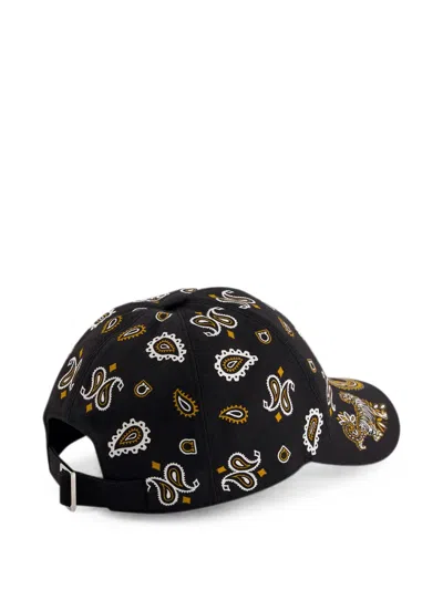 Ferragamo Baseball Cap With A Tiger Pattern In Black