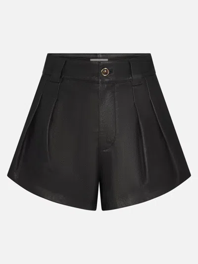 Frame The Structural Leather Shorts In Black