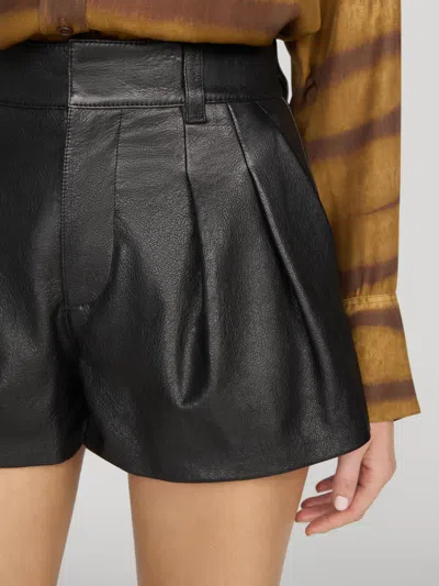 Frame The Structural Leather Shorts In Black