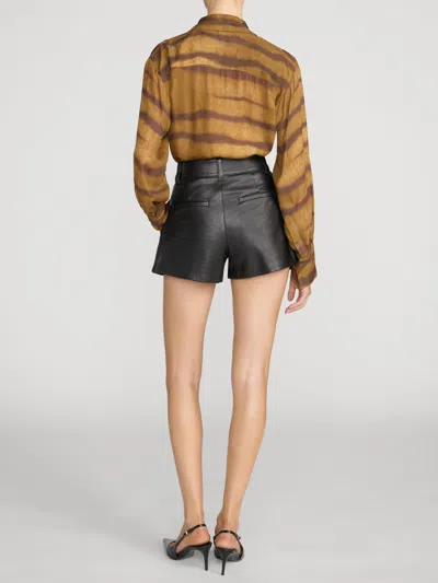 Frame The Structural Leather Shorts In Black