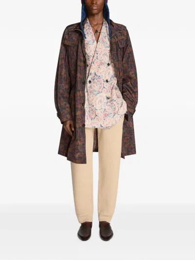 Dries Van Noten Oversized Printed Parka In Brown