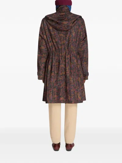 Dries Van Noten Oversized Printed Parka In Brown