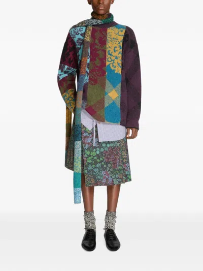 Dries Van Noten Thin Wool Scarf In Multi