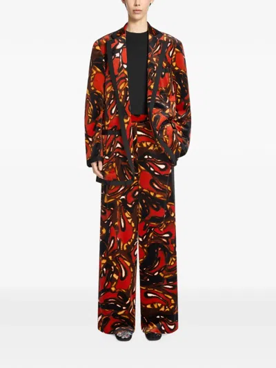 Dries Van Noten Oversized Velvet Blazer In Multi