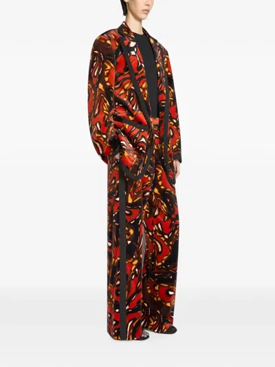 Dries Van Noten Oversized Velvet Blazer In Multi