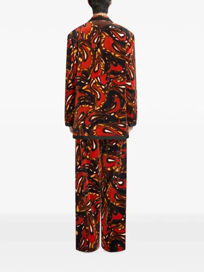 Dries Van Noten Oversized Velvet Blazer In Multi