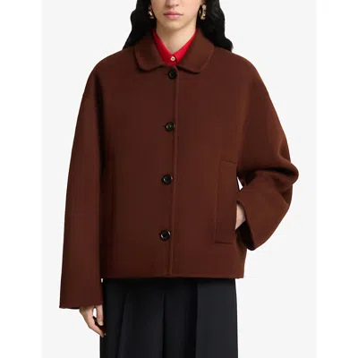 Marni Brown Wool-cashmere Jacket In 00m40