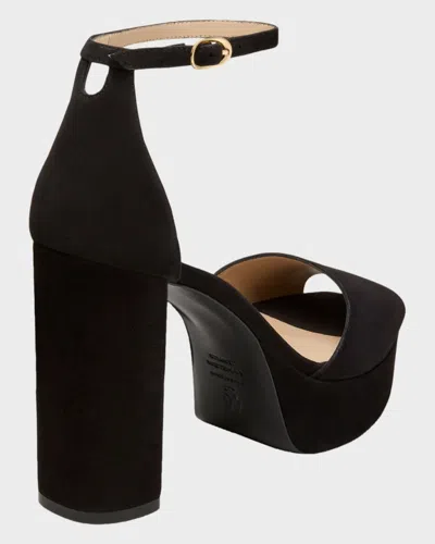 Stuart Weitzman 110mm Sabrina Suede Platform Sandals In Black