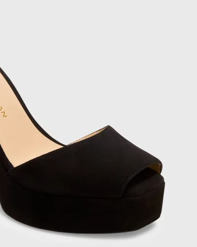 Stuart Weitzman 110mm Sabrina Suede Platform Sandals In Black