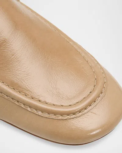 Odissi Juno Leather Loafers In Neutral