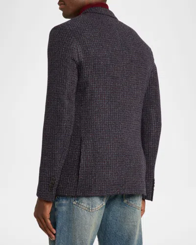 Etro Single-breasted Wool-blend Bouclé Jacket In Animal Print
