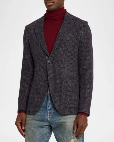 Etro Single-breasted Wool-blend Bouclé Jacket In Animal Print
