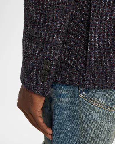 Etro Single-breasted Wool-blend Bouclé Jacket In Animal Print