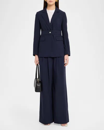 Veronica Beard Howard Belted Jacket In Blue