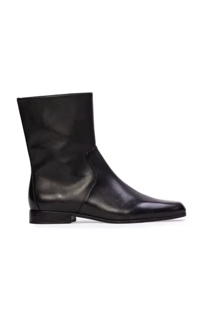 Black Suede Studio Aries Leather Boots In Black