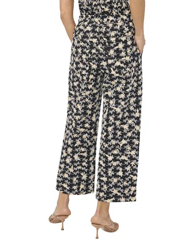Cece Embroidered Ankle Wide Leg Pull-on Pants In Black